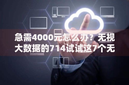 急需4000元怎么办？无视大数据的714试试这7个无门槛平台