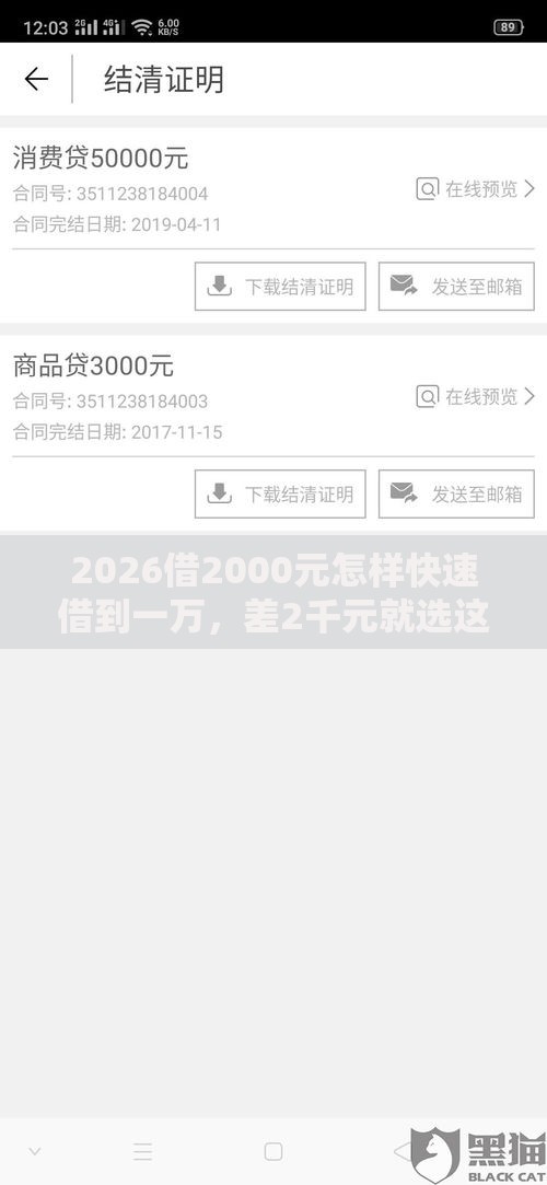 2026借2000元怎样快速借到一万，差2千元就选这8个平台