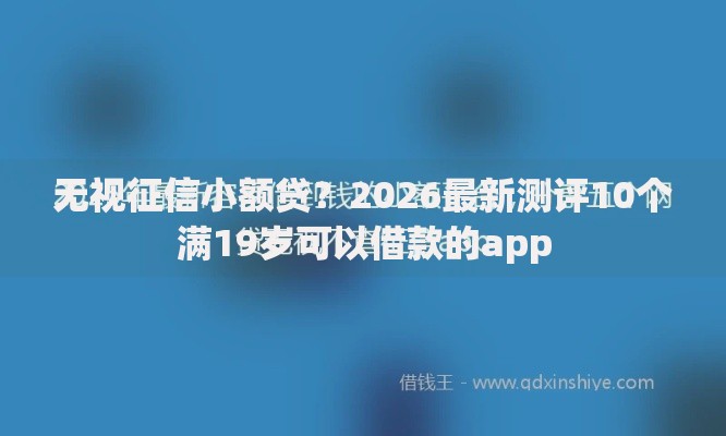 无视征信小额贷？2026最新测评10个满19岁可以借款的app
