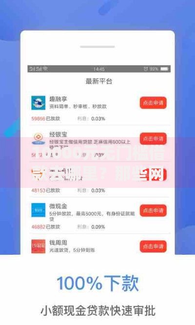10000元无门槛借款去哪里？那些网贷容易通过看这6个平台