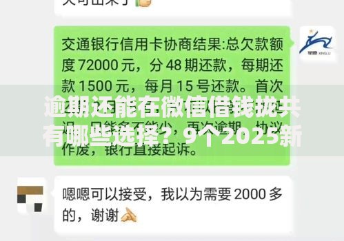 逾期还能在微信借钱拢共有哪些选择？9个2025新口子详解
