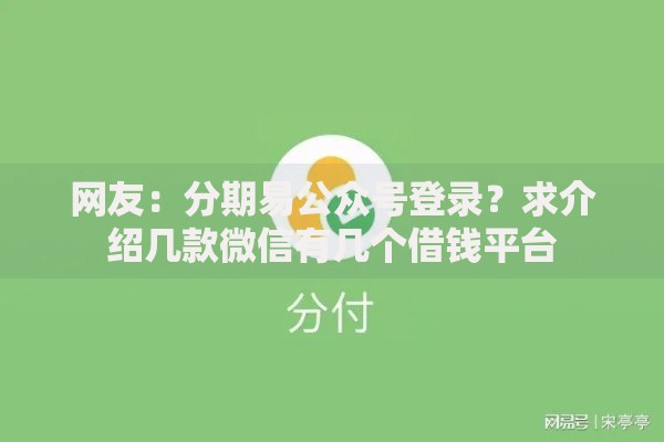 网友：分期易公众号登录？求介绍几款微信有几个借钱平台