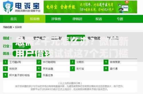 急需2千元怎么办?微信新用户借钱试试这7个无门槛平台 急需2千元怎么办?微信新用户借钱试试这7个无门槛平台