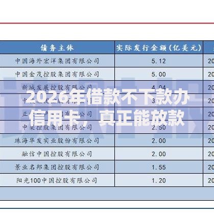2026年借款不下款办信用卡，真正能放款的6个利率低的贷款平台推荐