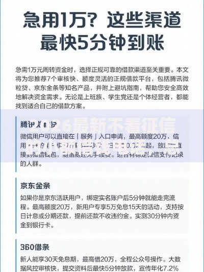 2026最新不看征信的小额借钱电话，总结十个晚上高炮秒下款的口子！