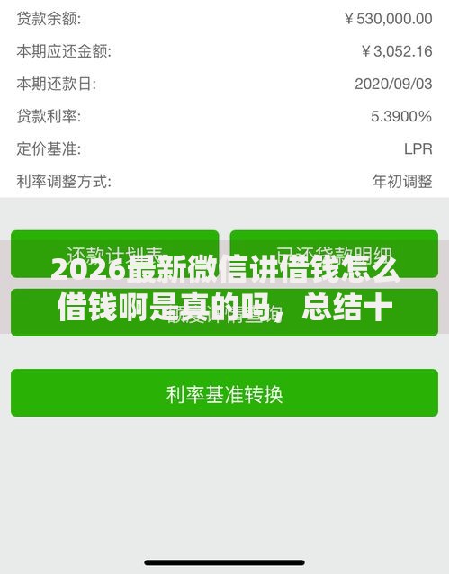 2026最新微信讲借钱怎么借钱啊是真的吗，总结十个轻松贷10万的平台！