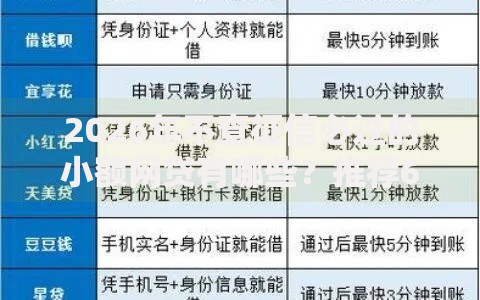2026年不查征信必过的小额网贷有哪些？推荐6个容易下款的平台