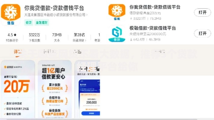 关于哪些网贷不看大数据，推荐5个贷款经理平台给你