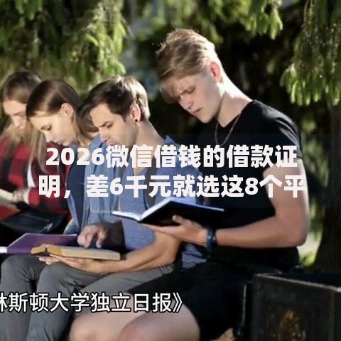 2026微信借钱的借款证明，差6千元就选这8个平台