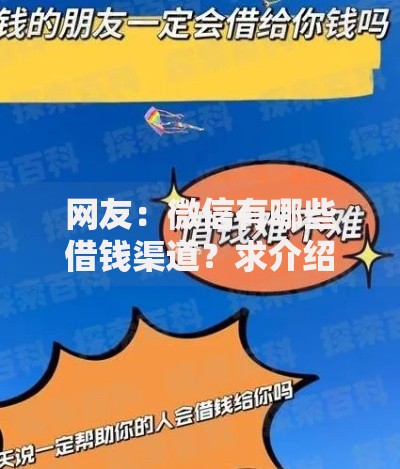 网友：微信有哪些借钱渠道？求介绍几款还有借款平台可以借钱