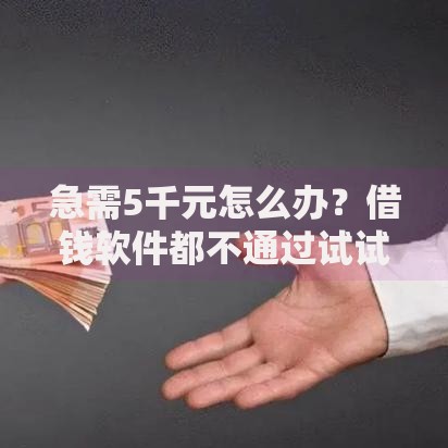 急需5千元怎么办？借钱软件都不通过试试这7个无门槛平台