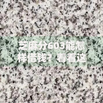 芝麻分603能怎样借钱？看看这6个贷款平台有没有能下款的