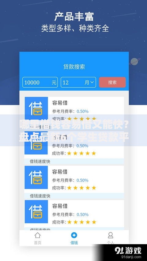 哪里借钱容易借又能快？盘点最新6个学生贷款平台