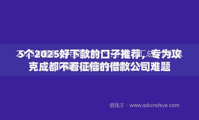 5个2025好下款的口子推荐，专为攻克成都不看征信的借款公司难题