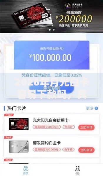 2026年月光白卡容易下款吗，真正能放款的9个高炮口子秒下款最新推荐