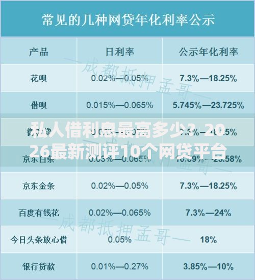 私人借利息最高多少？2026最新测评10个网贷平台哪些不上征信