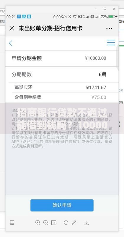 招商银行贷款不通过能借到钱吗？10000元无门槛借款6个平台推荐