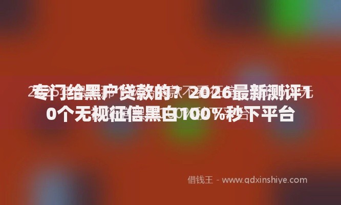 专门给黑户贷款的?2026最新测评10个无视征信黑白100%秒下平台 专门给黑户贷款的?2026最新测评10个无视征信黑白100%秒下平台
