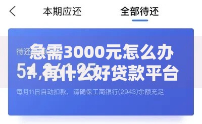 急需3000元怎么办?有什么好贷款平台试试这8个无门槛平台 急需3000元怎么办?有什么好贷款平台试试这8个无门槛平台