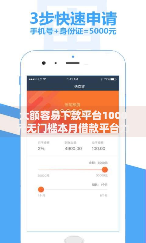 大额容易下款平台1000元无门槛本月借款平台力荐！分享小额网贷口子1000元无门槛借款