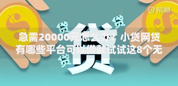 急需20000元怎么办？小贷网贷有哪些平台可以借款试试这8个无门槛平台