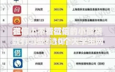 微信上不看征信的小额贷款有哪些？10个大学生网贷平台推荐给你