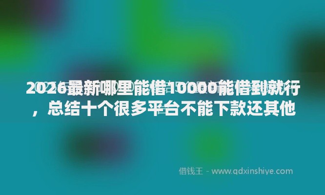 2026最新哪里能借10000能借到就行,总结十个很多平台不能下款还其他平台! 2026最新哪里能借10000能借到就行,总结十个很多平台不能下款还其他平台!