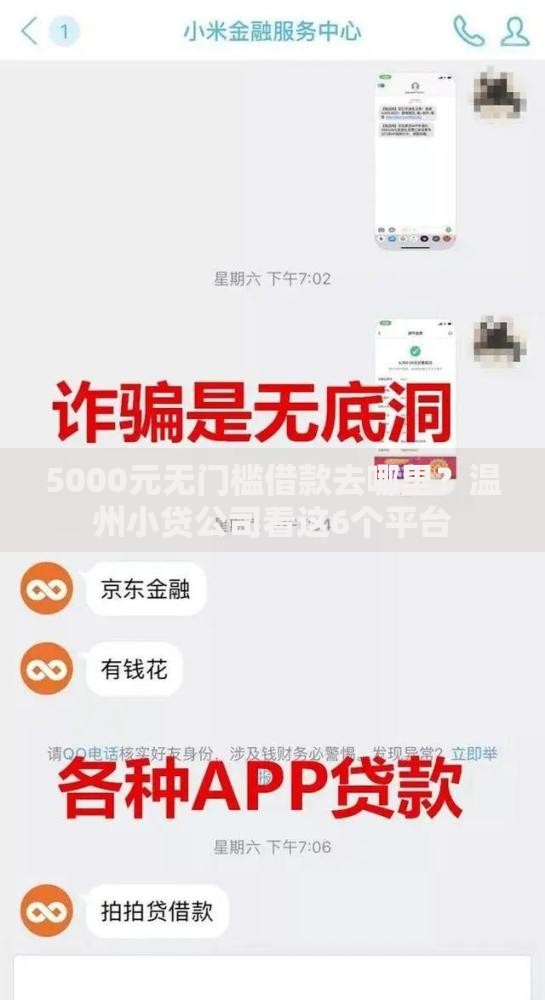 5000元无门槛借款去哪里？温州小贷公司看这6个平台