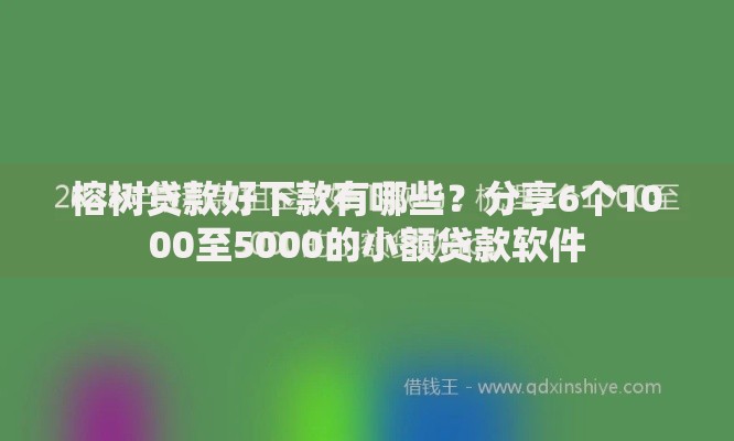 榕树贷款好下款有哪些？分享6个1000至5000的小额贷款软件