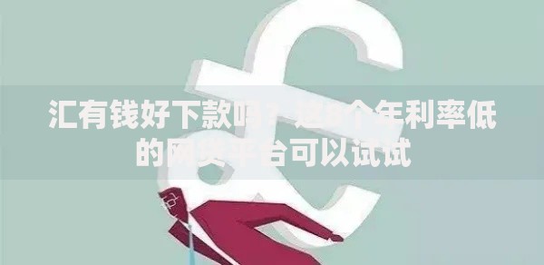 汇有钱好下款吗？这8个年利率低的网贷平台可以试试