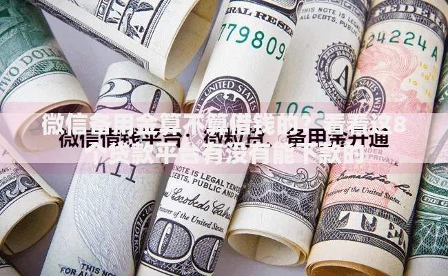 微信备用金算不算借钱的？看看这8个贷款平台有没有能下款的