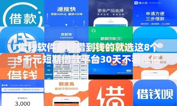 借钱软件最好借到钱的就选这8个5千元短期借款平台30天不看征信