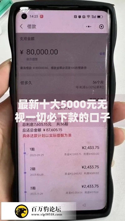 最新十大5000元无视一切必下款的口子，专治贵阳私人借贷贴吧