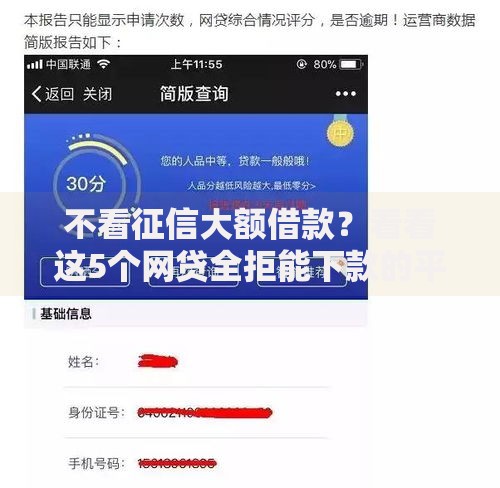 不看征信大额借款？看看这5个网贷全拒能下款的平台怎么样