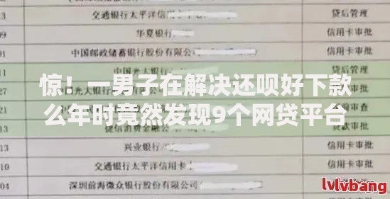 惊！一男子在解决还呗好下款么年时竟然发现9个网贷平台名字大全列表，事后分享了出来