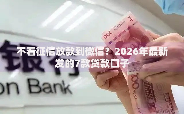 不看征信放款到微信？2026年最新发的7款贷款口子