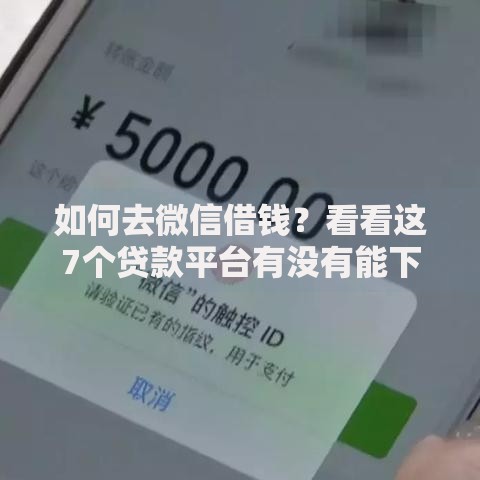 如何去微信借钱？看看这7个贷款平台有没有能下款的