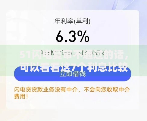 51闪电复审不通过的话，可以看看这7个利息比较低的贷款平台