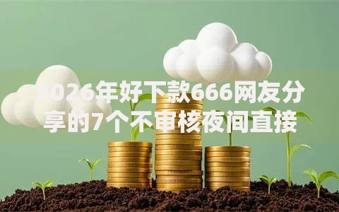 2026年好下款666网友分享的7个不审核夜间直接放款的网贷口子我觉得不错！