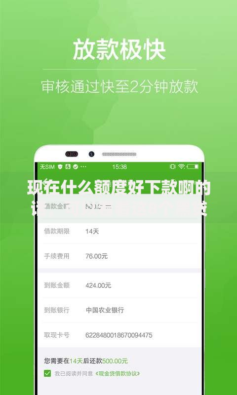 现在什么额度好下款啊的话，可以看看这8个黑贷款马上下款的口子