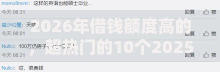 2026年借钱额度高的，超热门的10个2025高炮借款平台黑口子链接推荐