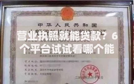 营业执照就能贷款？6个平台试试看哪个能下款