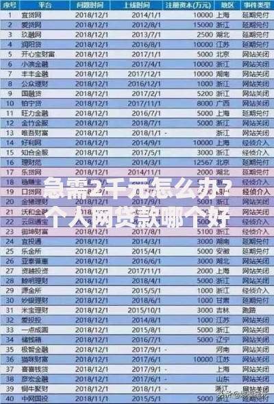 急需2千元怎么办？个人网贷款哪个好下款快试试这7个无门槛平台