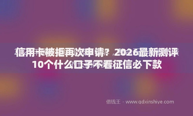 信用卡被拒再次申请？2026最新测评10个什么口子不看征信必下款