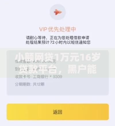 小额网贷1万元16岁贷款平台，黑户能下款的正规平台有哪些的6个平台介绍