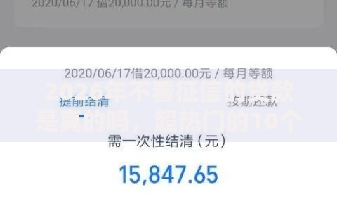 2026年不看征信的贷款是真的吗，超热门的10个网黑逾期下款软件推荐