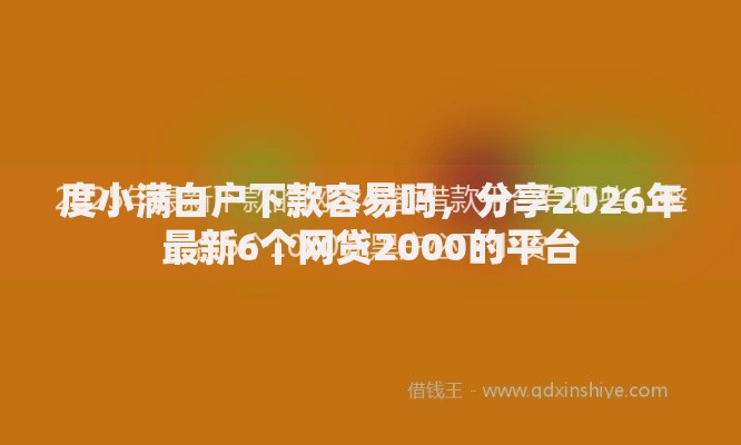 度小满白户下款容易吗，分享2026年最新6个网贷2000的平台