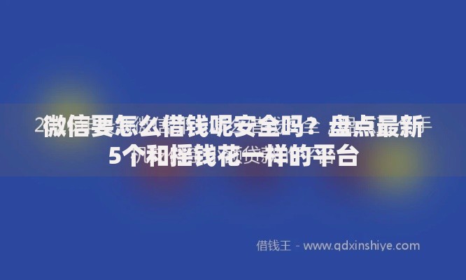 微信要怎么借钱呢安全吗？盘点最新5个和摇钱花一样的平台