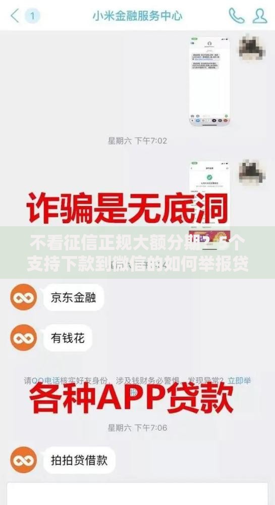 不看征信正规大额分期？5个支持下款到微信的如何举报贷款平台