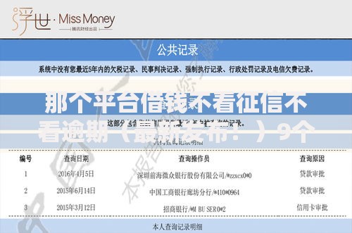 那个平台借钱不看征信不看逾期（最新发布！）9个20岁黑户借钱平台秒过小额